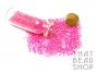 Colour Lined Clear with Fuchsia Size 11-0 Seed Beads